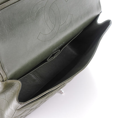 Chanel Caviar Quilted Maxi Double Flap Dark Green 9 of 9