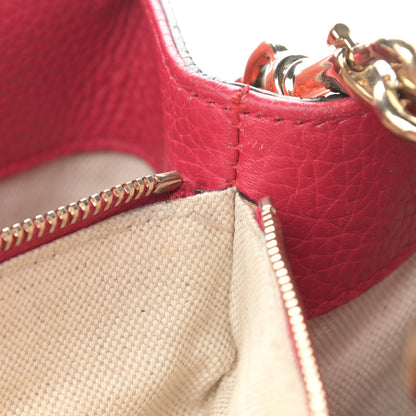 Gucci Pebbled Calfskin Bi-Color Medium Bamboo Shopper Tote Fuchsia Orange 29 of 37