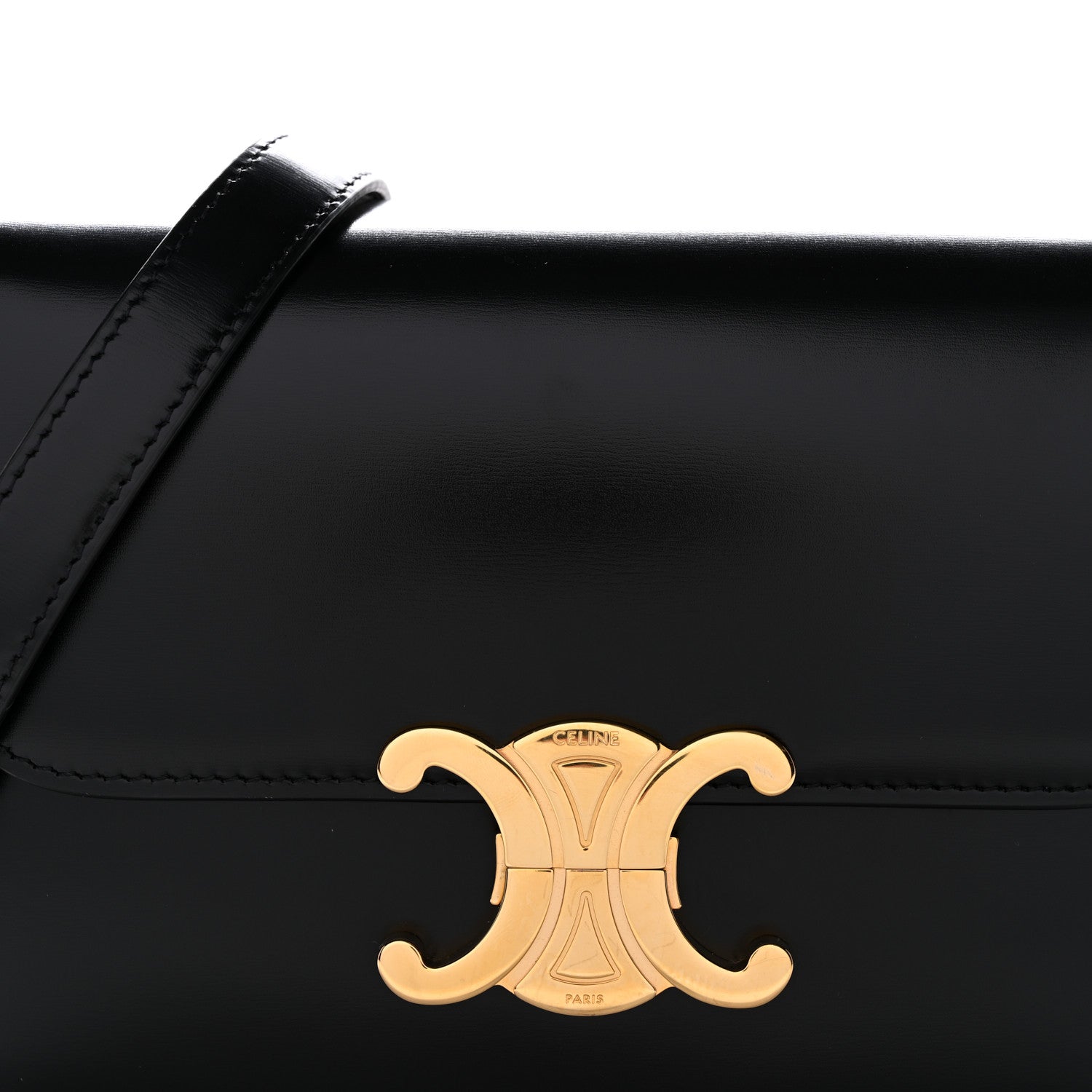 Celine Shiny Calfskin Teen Triomphe Black 8 of 10