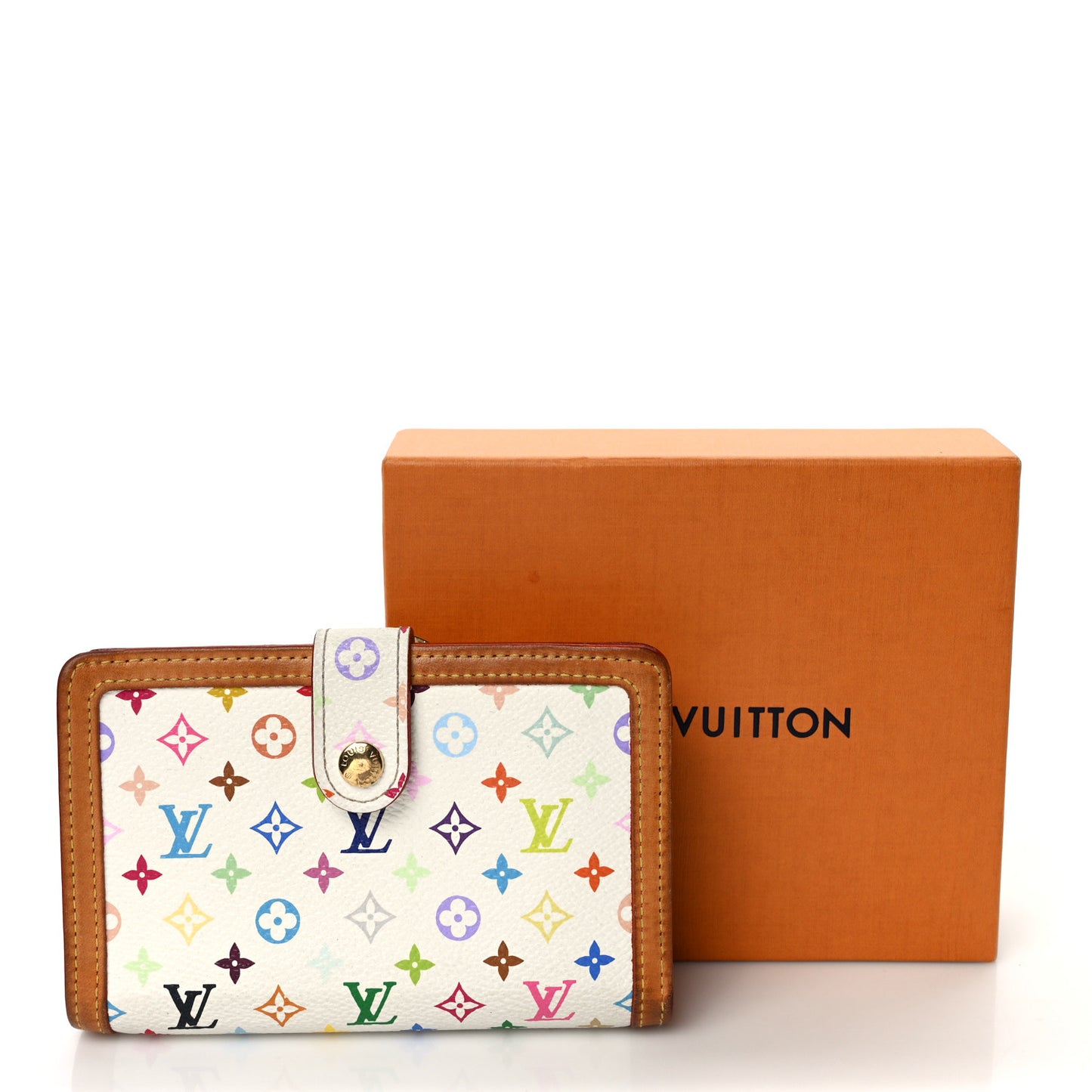 Monogram Multicolor French Purse Wallet White