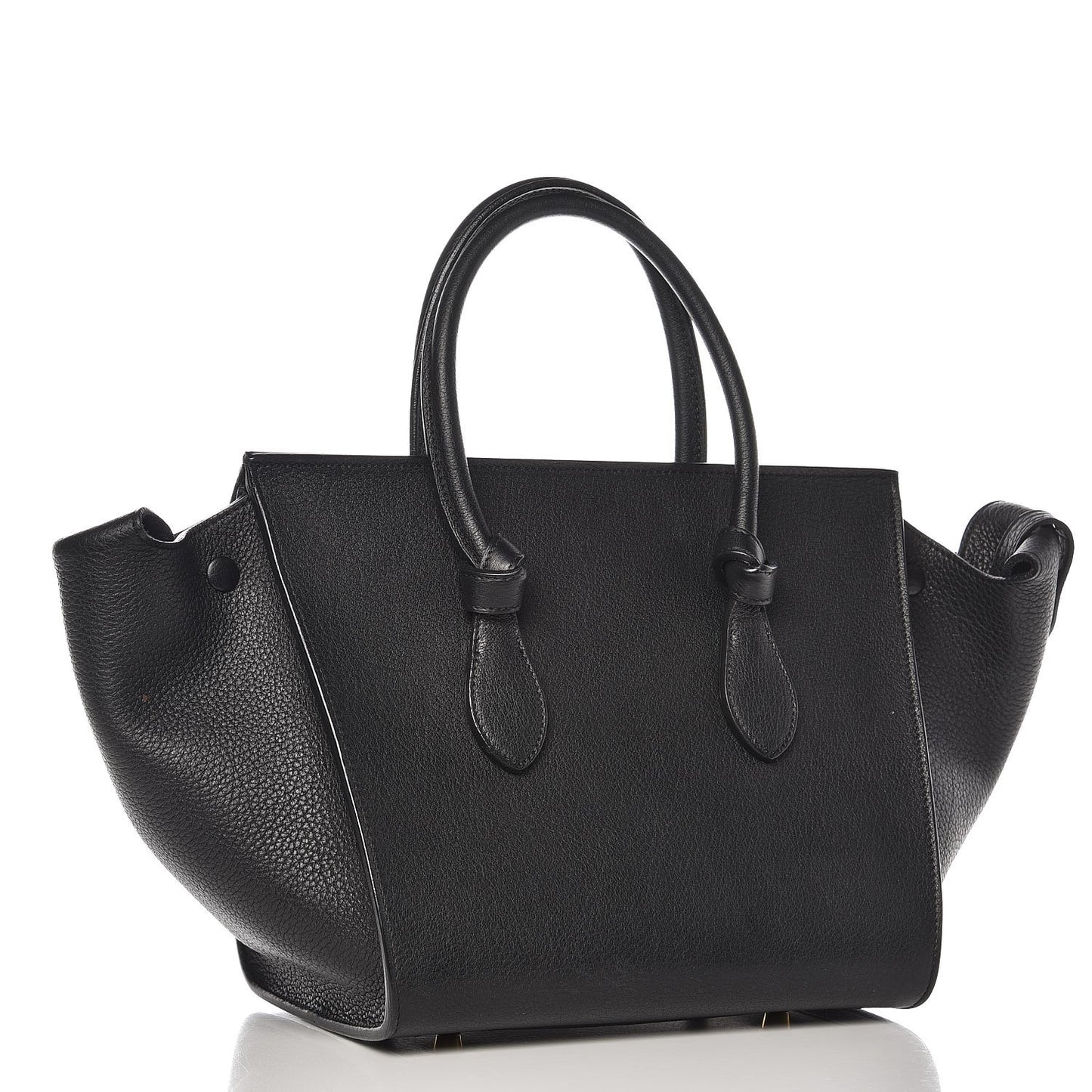 Crisped Calfskin Mini Tie Knot Tote Black