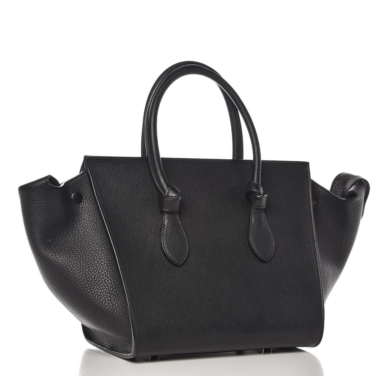 Celine Crisped Calfskin Mini Tie Knot Tote Black 3 of 11