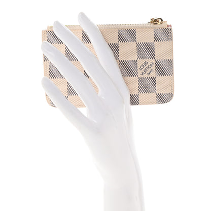 Louis Vuitton Damier Azur Zipped Romy Card Holder Rose Ballerine 2 of 7