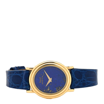 Piaget 18K Yellow Gold Alligator Lapis Lazuli 24.5mm Quartz Watch Blue 2 of 5
