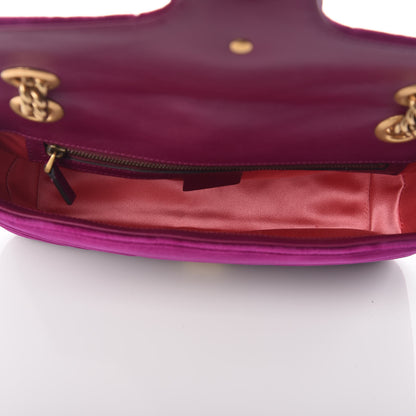 Gucci Velvet Matelasse Small GG Marmont Shoulder Bag Fuchsia Violet Cyclamen 7 of 12
