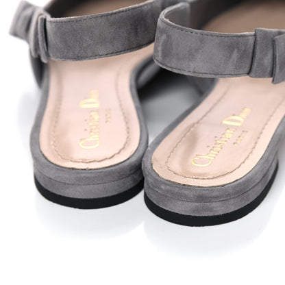 Christian Dior Suede Sweet D Sling-Back Ballet Flats 37 Grey 10 of 10