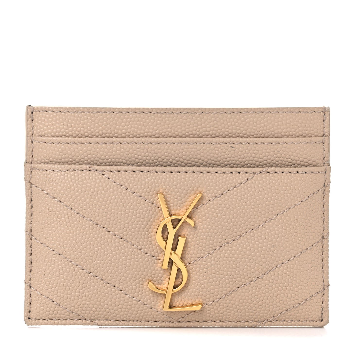 Grain De Poudre Matelasse Chevron Monogram Credit Card Case Cork