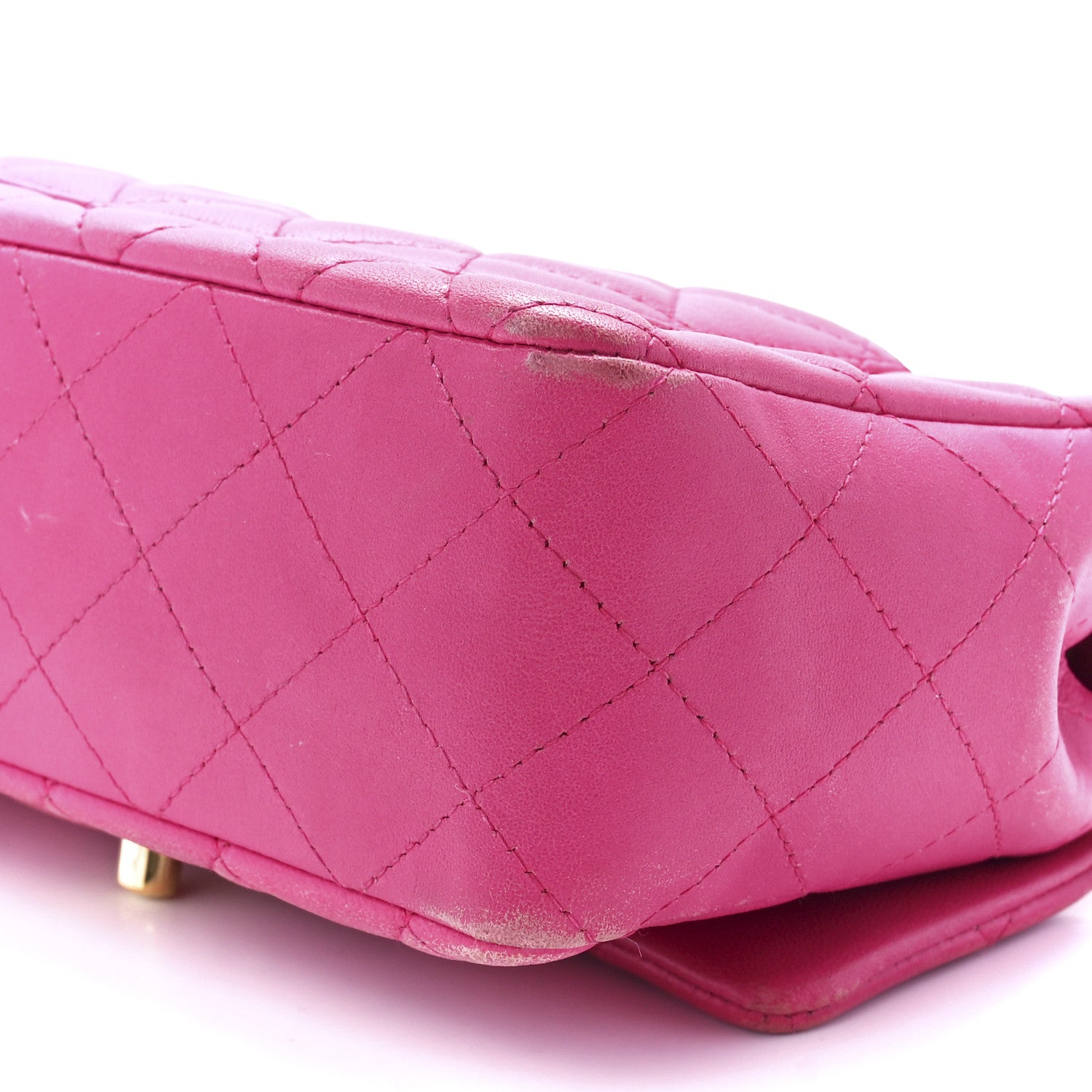 Chanel Lambskin Quilted Mini Rectangular Flap Fuchsia 12 of 13