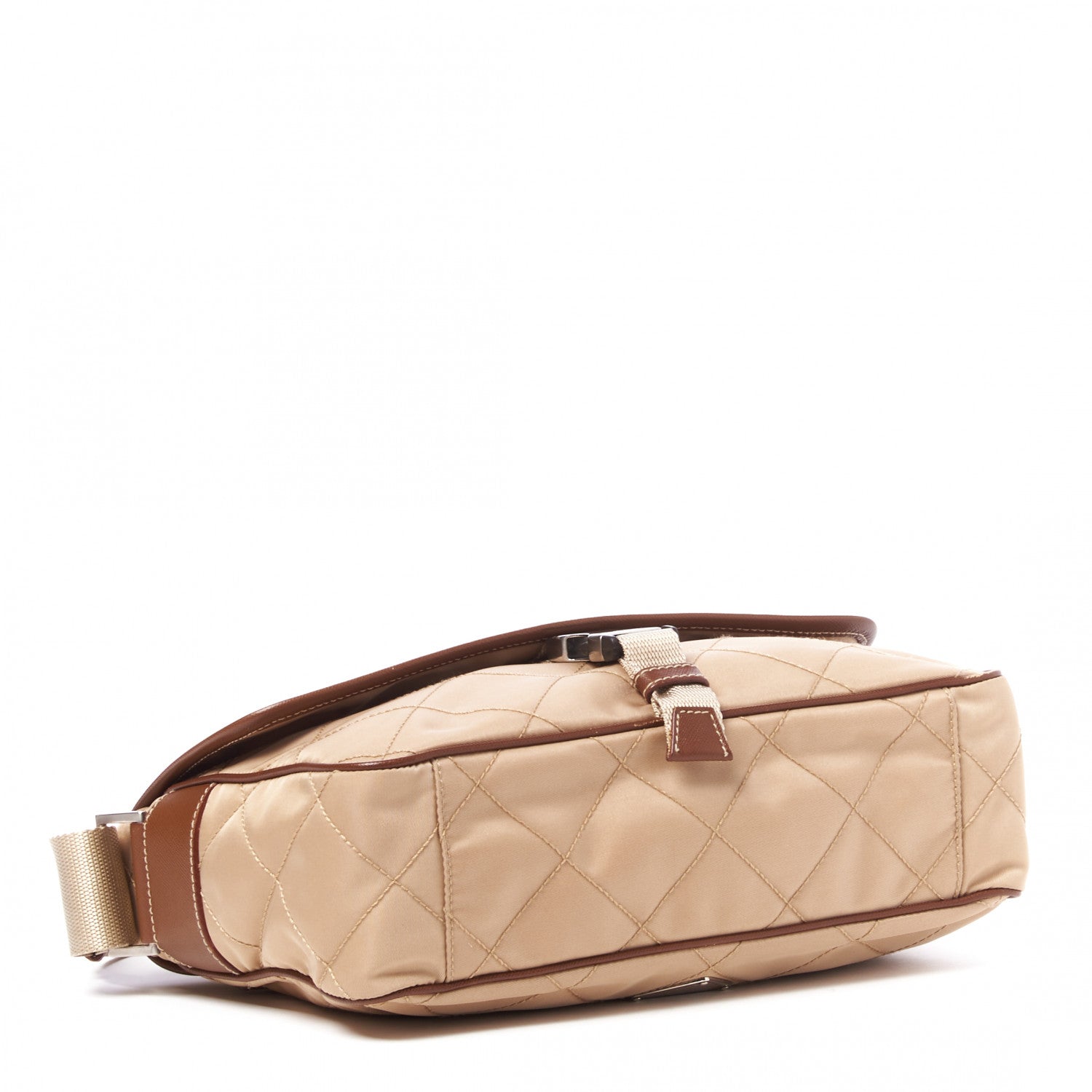Prada Tessuto Nylon Saffiano Impunturato Messenger Cammello Brown 3 of 9