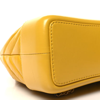 Chanel Aged Calfskin Chevron Quilted Small Gabrielle Backpack Yellow 9 of 11