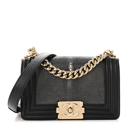 Chanel Galuchat Stingray Small Boy Flap Black 1 of 12