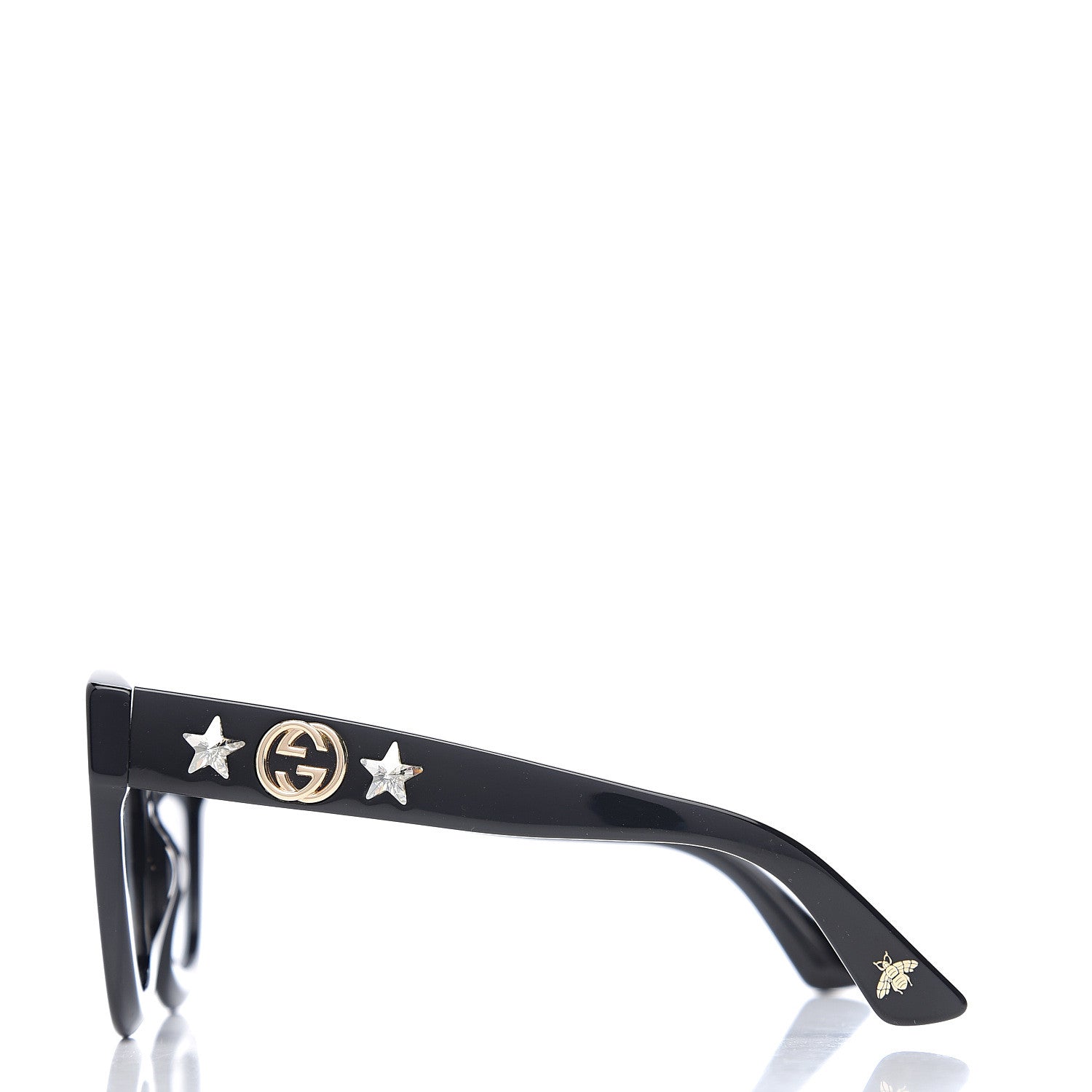 Gucci Round Frame Star Sunglasses GG0208S Black 3 of 8