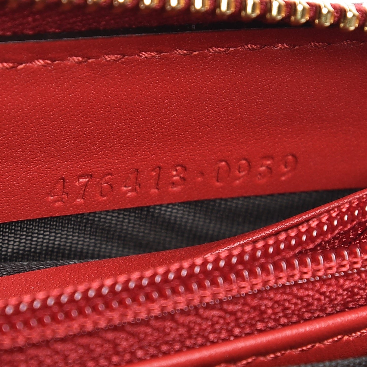 GG Supreme Monogram Embroidered Rainbow Zip Around Wallet Red