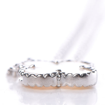 Van Cleef & Arpels 18K White Gold Mother of Pearl Vintage Alhambra Pendant Necklace 7 of 7