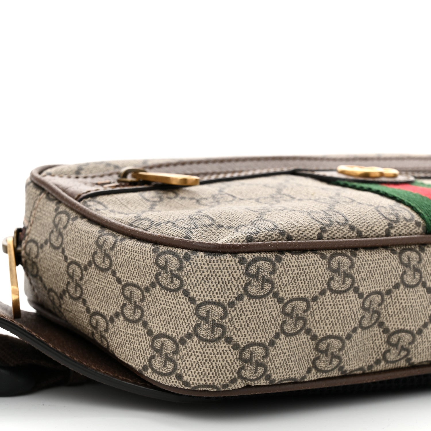 Gucci Soft GG Supreme Monogram Medium Ophidia Belt Bag Dark Brown 9 of 10