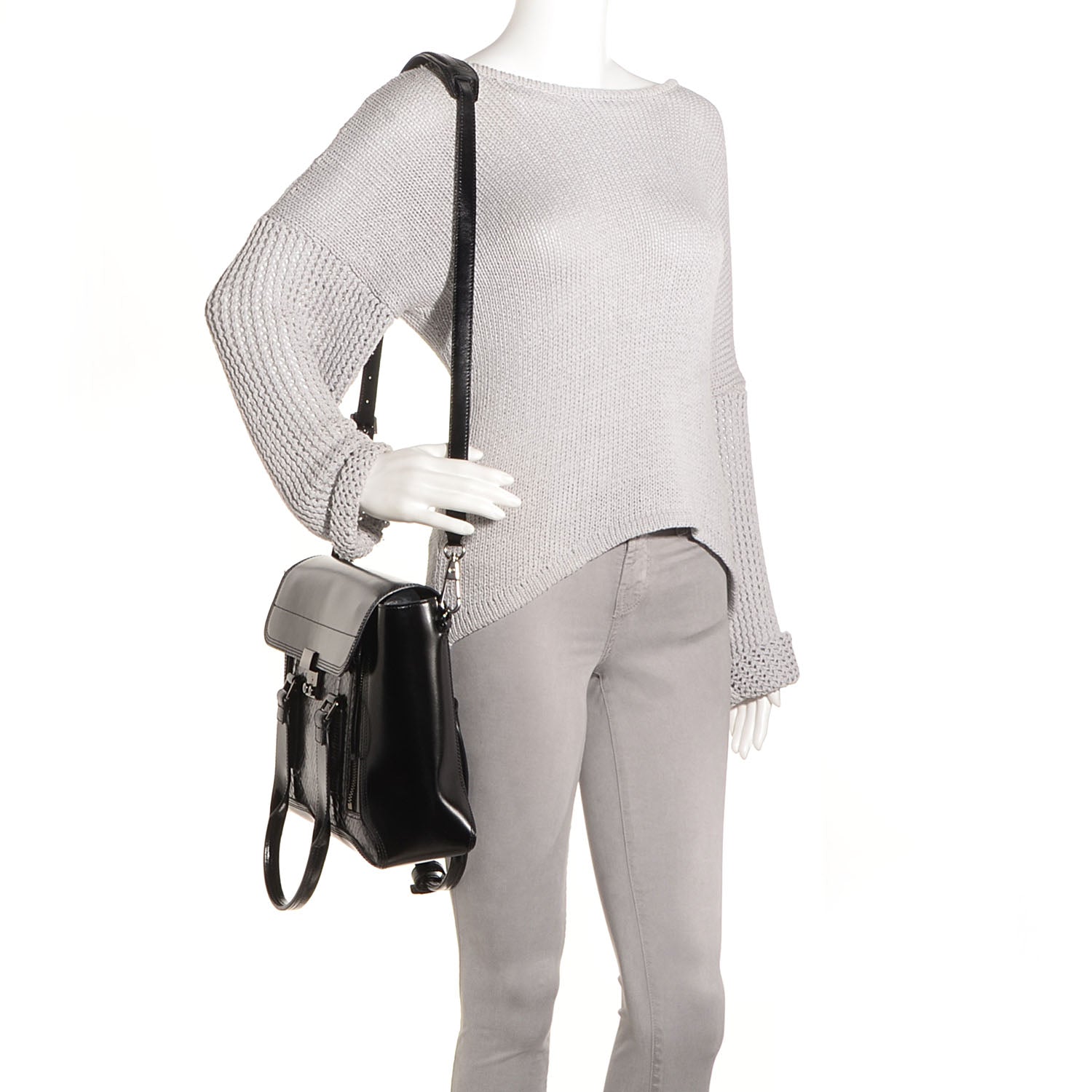 3.1 Phillip Lim 3.1 Leather Snakeskin Medium Pashli Satchel Palladium 2 of 10