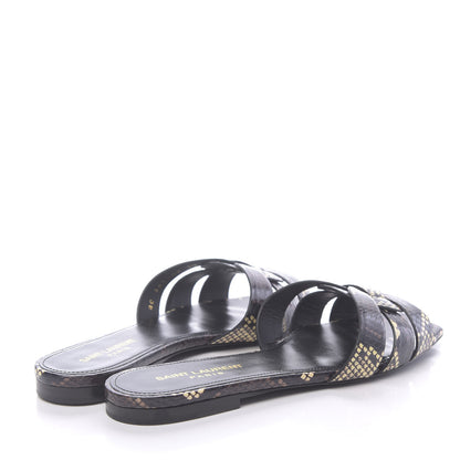 Saint Laurent Snakeskin Tribute 05 Slide Sandals 37 Moro 4 of 9