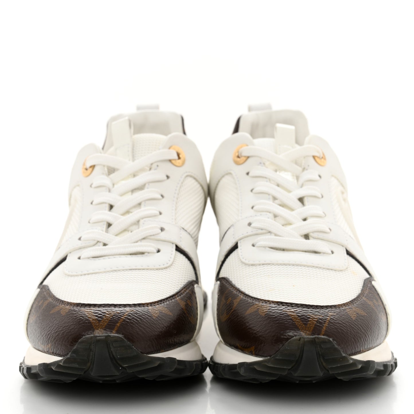 Calfskin Monogram Run Away Sneakers 38 White