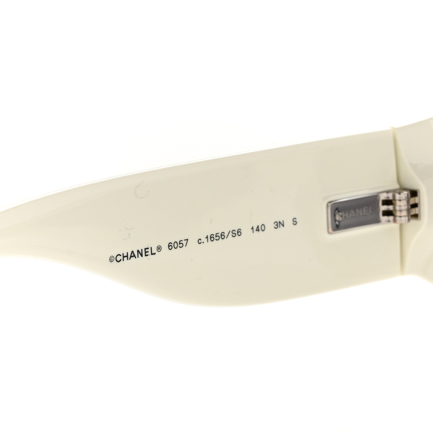 Chanel Acetate Cat Eye Sunglasses 6057 White Black 5 of 8