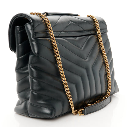 Saint Laurent Calfskin Y Quilted Monogram Medium Loulou Chain Satchel Black 3 of 11