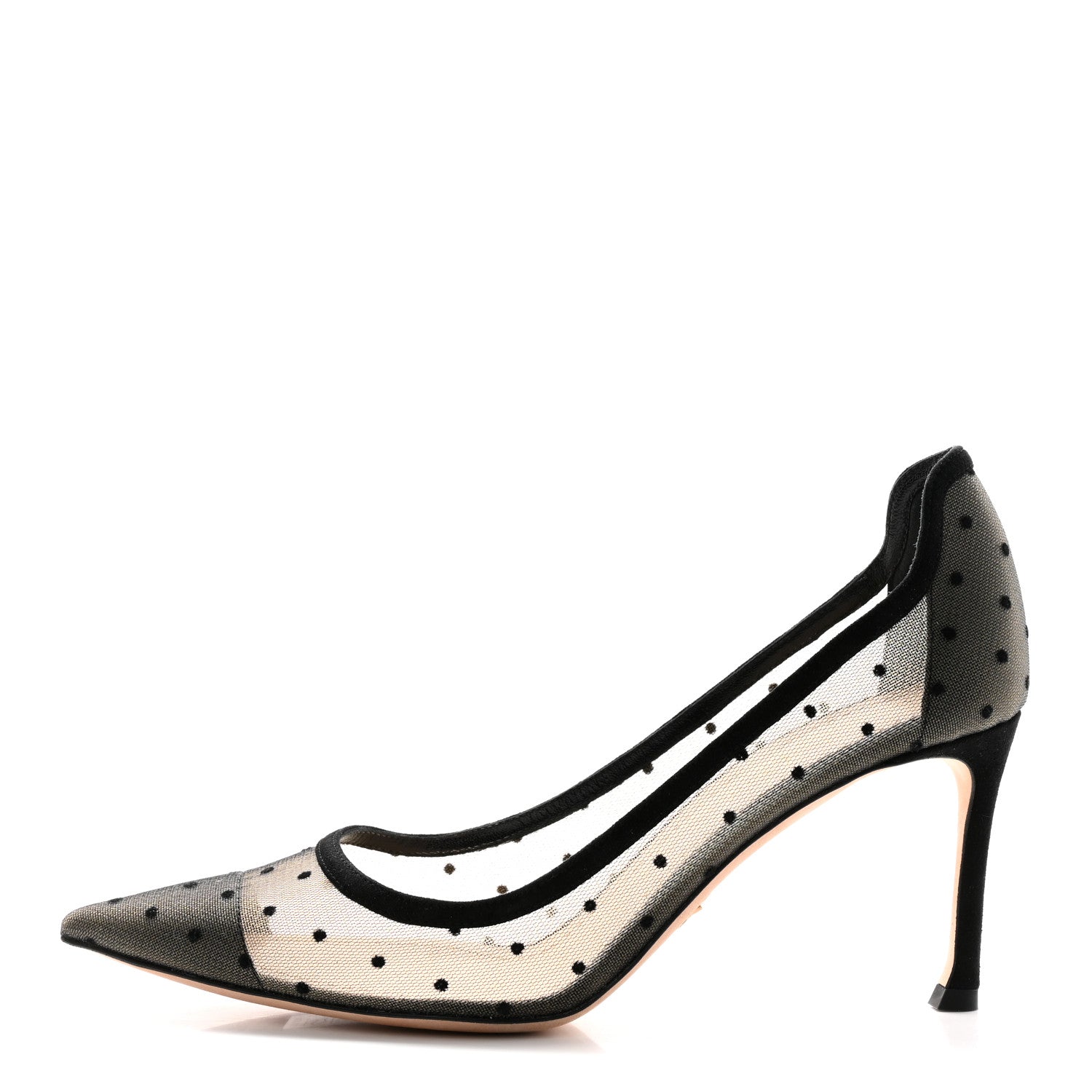 Christian Dior Mesh Plumetis Tulle D-Moi Pumps 37.5 Black 1 of 8