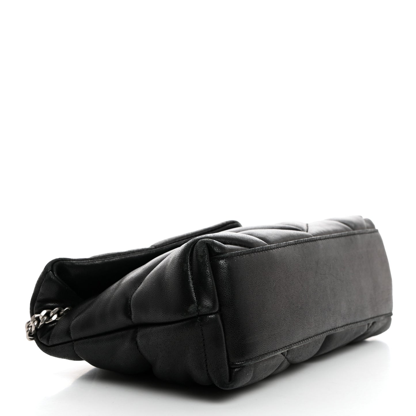 Lambskin Quilted Toy Loulou Puffer Monogram Chain Satchel Black