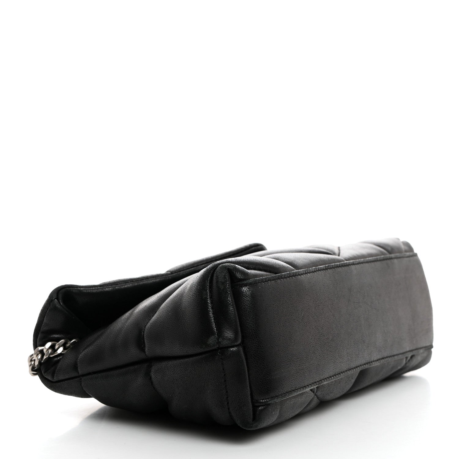 Saint Laurent Lambskin Quilted Toy Loulou Puffer Monogram Chain Satchel Black 4 of 16