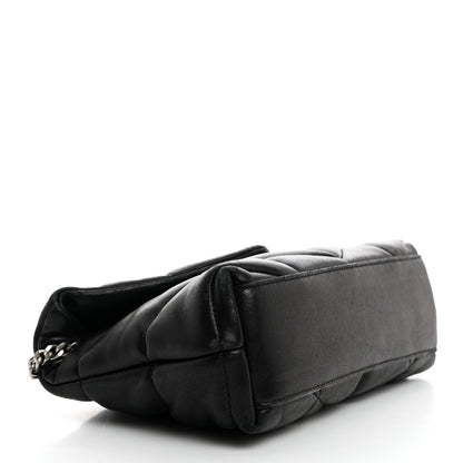 Saint Laurent Lambskin Quilted Toy Loulou Puffer Monogram Chain Satchel Black 4 of 16