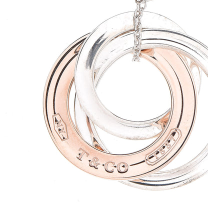 Tiffany Sterling Silver Rubedo 1837 Circles Pendant Necklace 7 of 10
