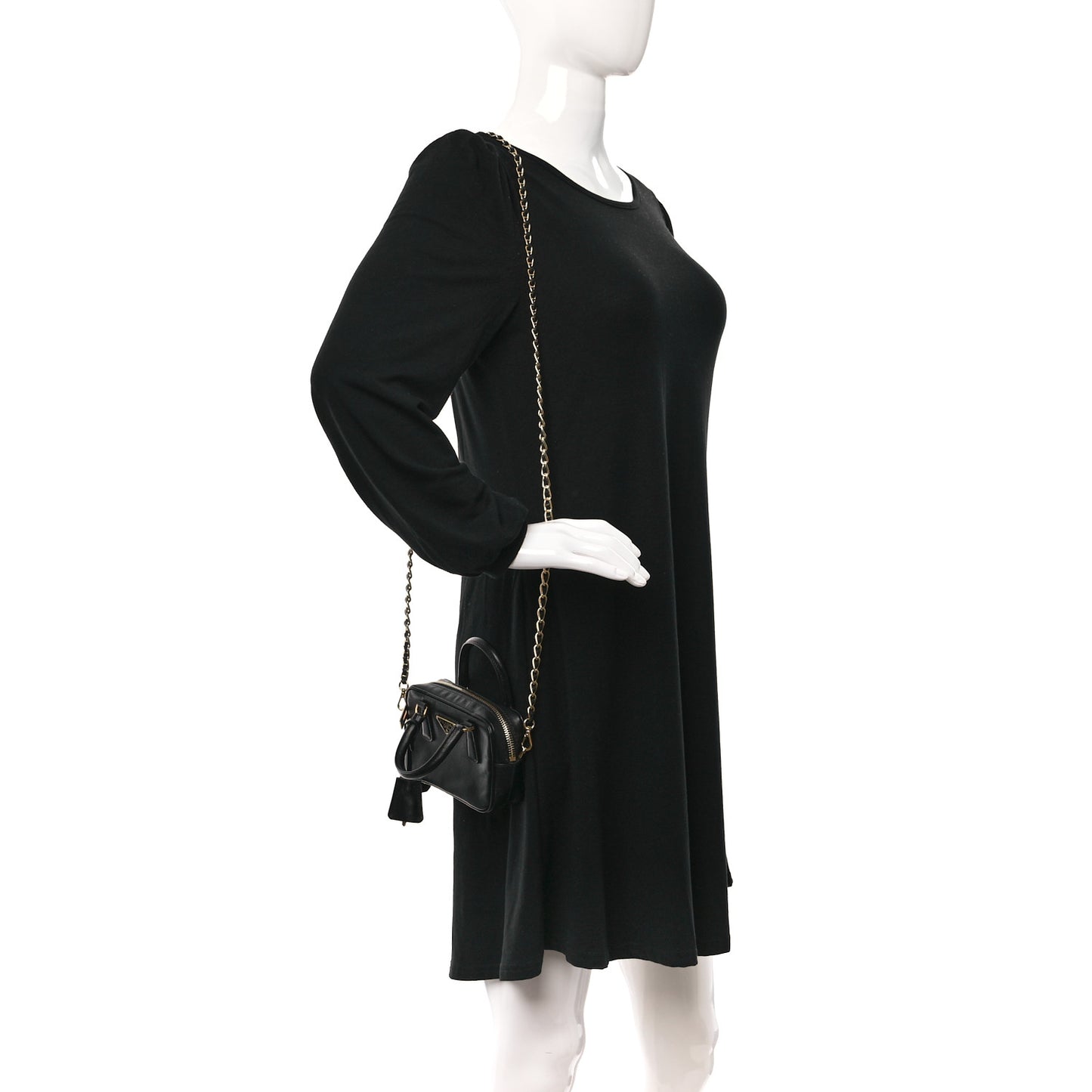 Saffiano Lux Mini Top Handle Crossbody Bag Black