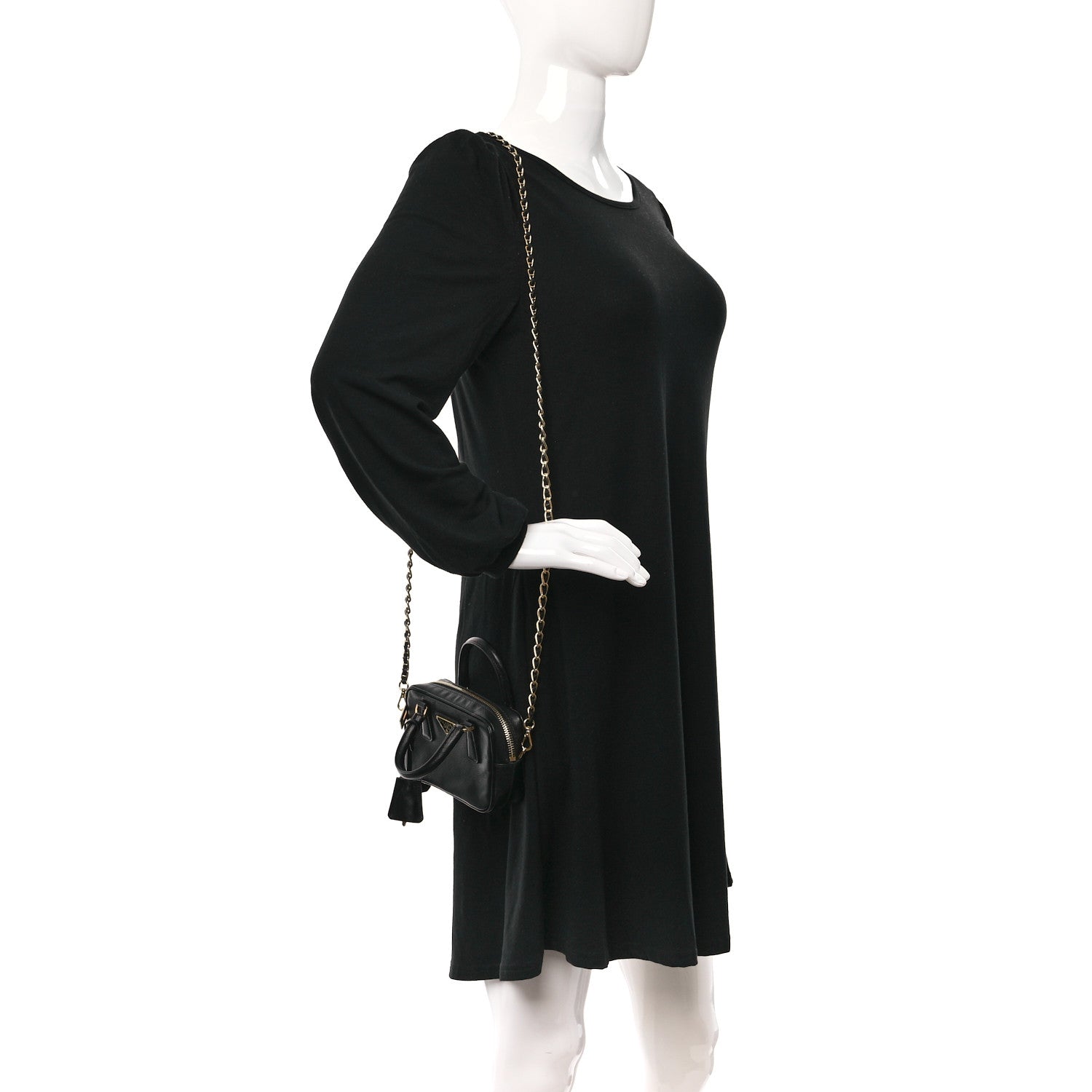 Prada Saffiano Lux Mini Top Handle Crossbody Bag Black 2 of 9