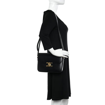 Celine Shiny Calfskin Medium Triomphe Black 2 of 11