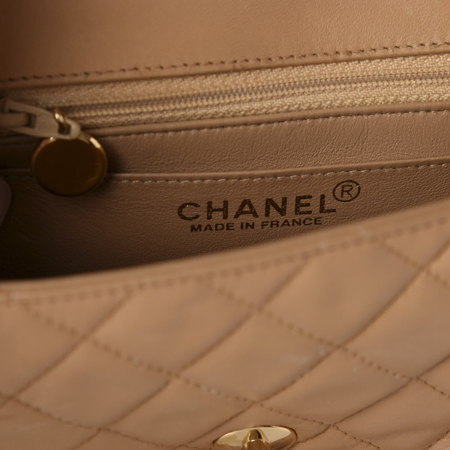 Chanel Lambskin Quilted Mini Square Flap Beige 8 of 11