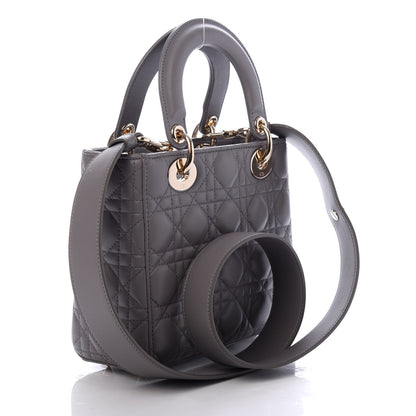 Christian Dior Lambskin Cannage Medium Lady Dior Grey 3 of 9