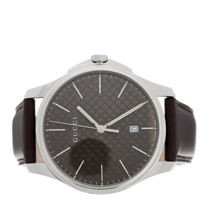 Gucci Stainless Steel Calfskin 40mm G-Timeless Diamante Quartz Watch Brown 2 of 5
