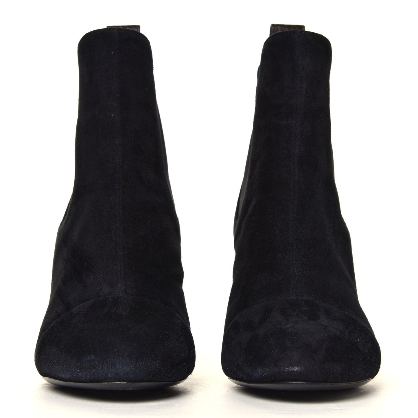 Suede Monogram Uniformes Cap Toe Chelsea 80mm Ankle Boots 35 Black