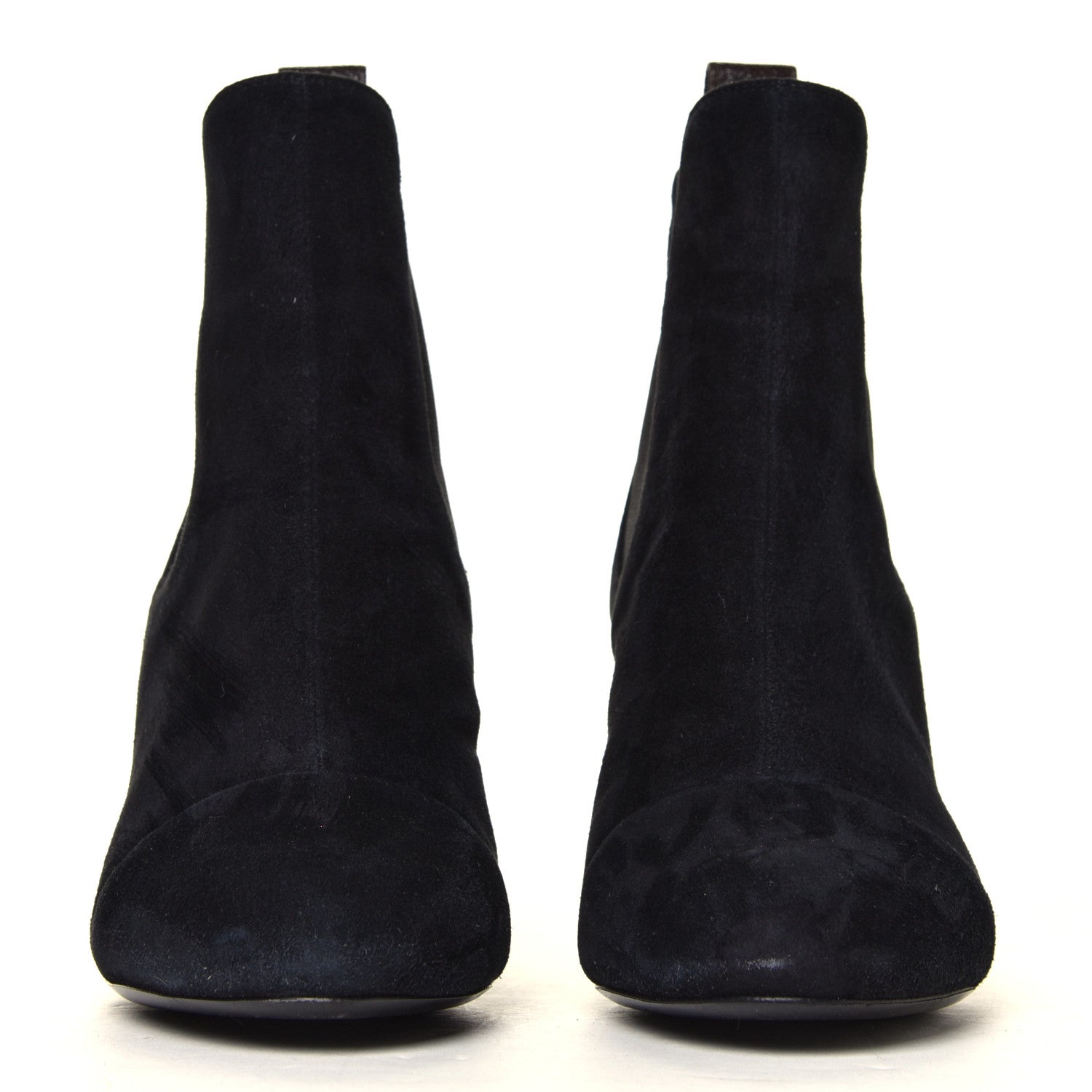 Louis Vuitton Suede Monogram Uniformes Cap Toe Chelsea 80mm Ankle Boots 35 Black 4 of 7