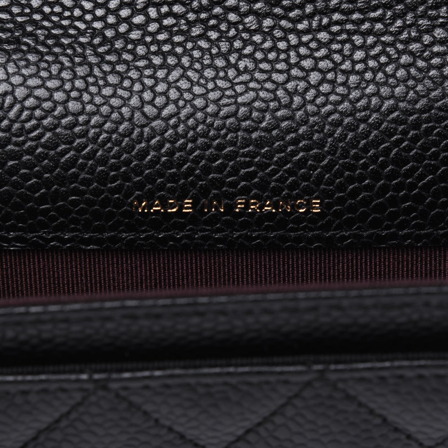 Caviar Quilted Flap Card Holder Wallet Black