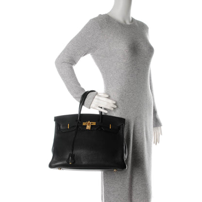 Hermes Taurillon Clemence Birkin 35 Black 2 of 24