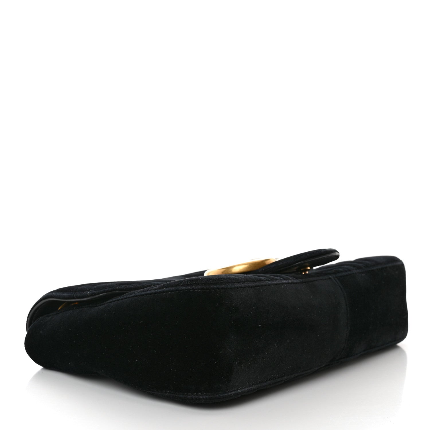 Gucci Velvet Matelasse Medium GG Marmont Shoulder Bag Black 4 of 10