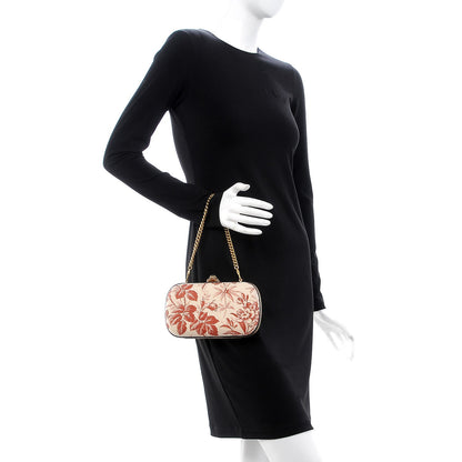 Gucci Linen Herbarium Print Broadway Box Clutch Cherry 2 of 9