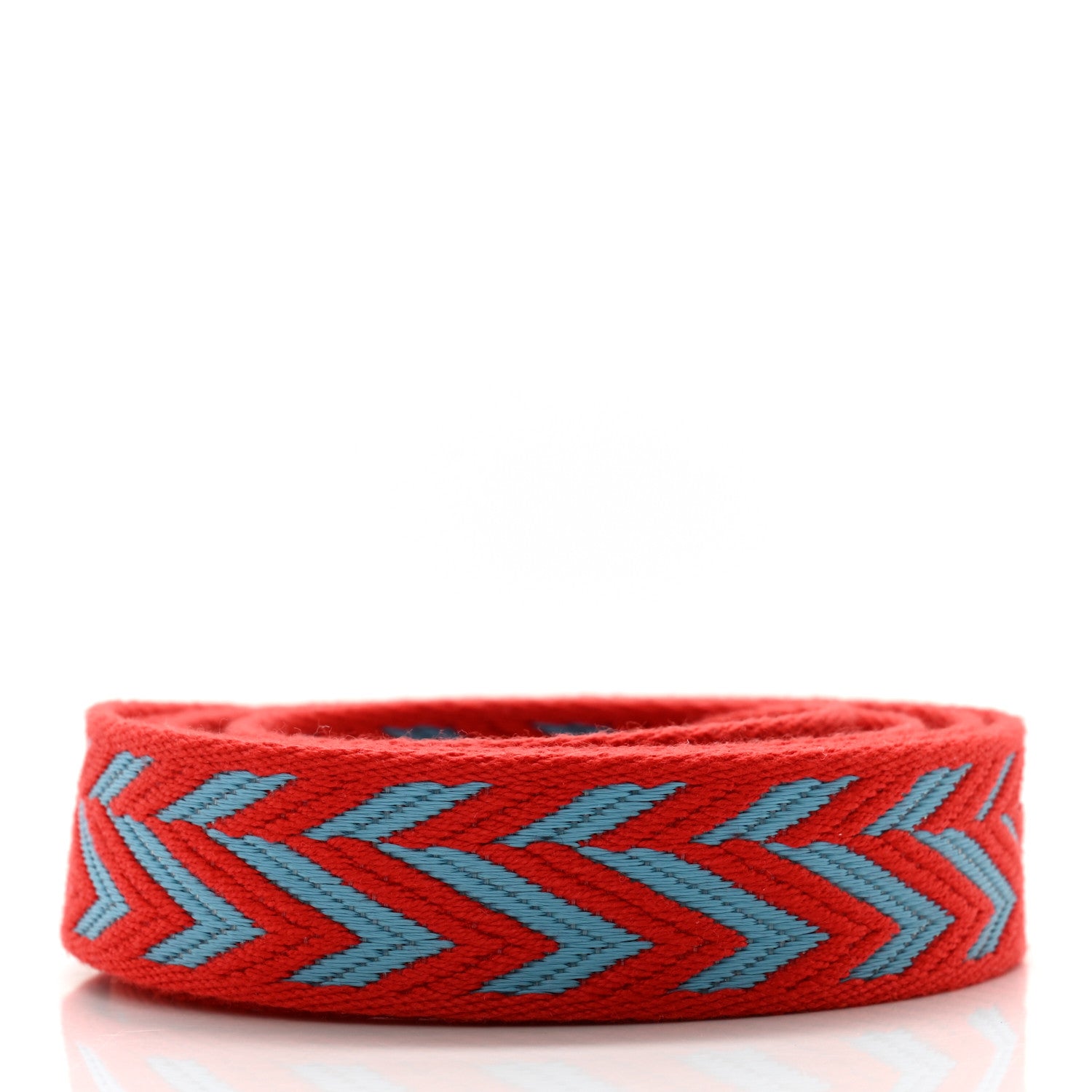 Hermes Toile Swift 25mm Sangle ZigZag Shoulder Strap Rouge de Coeur Bleu du Nord 2 of 4