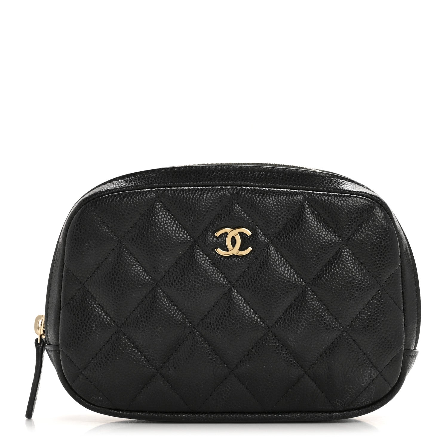 Chanel Caviar Quilted Small Curvy Pouch Cosmetic Case Black 1 of 8