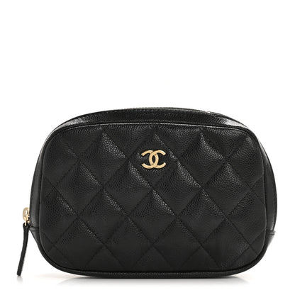Chanel Caviar Quilted Small Curvy Pouch Cosmetic Case Black 1 of 8
