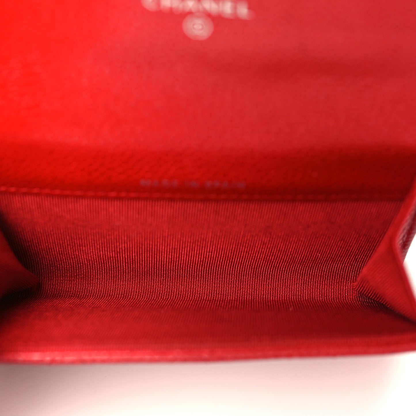 Caviar Quilted Flap Card Holder Red
