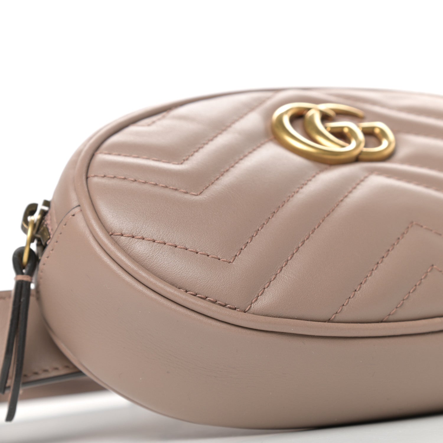 Gucci Calfskin Matelasse GG Marmont Belt Bag 85 34 Porcelain Rose 9 of 11