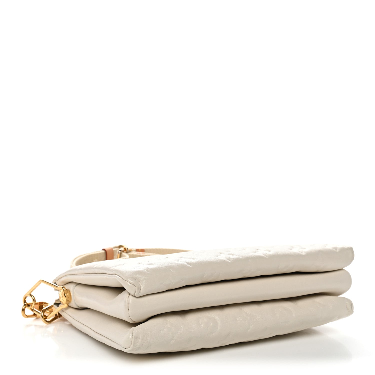 Louis Vuitton Lambskin Embossed Monogram Coussin PM Cream 4 of 10