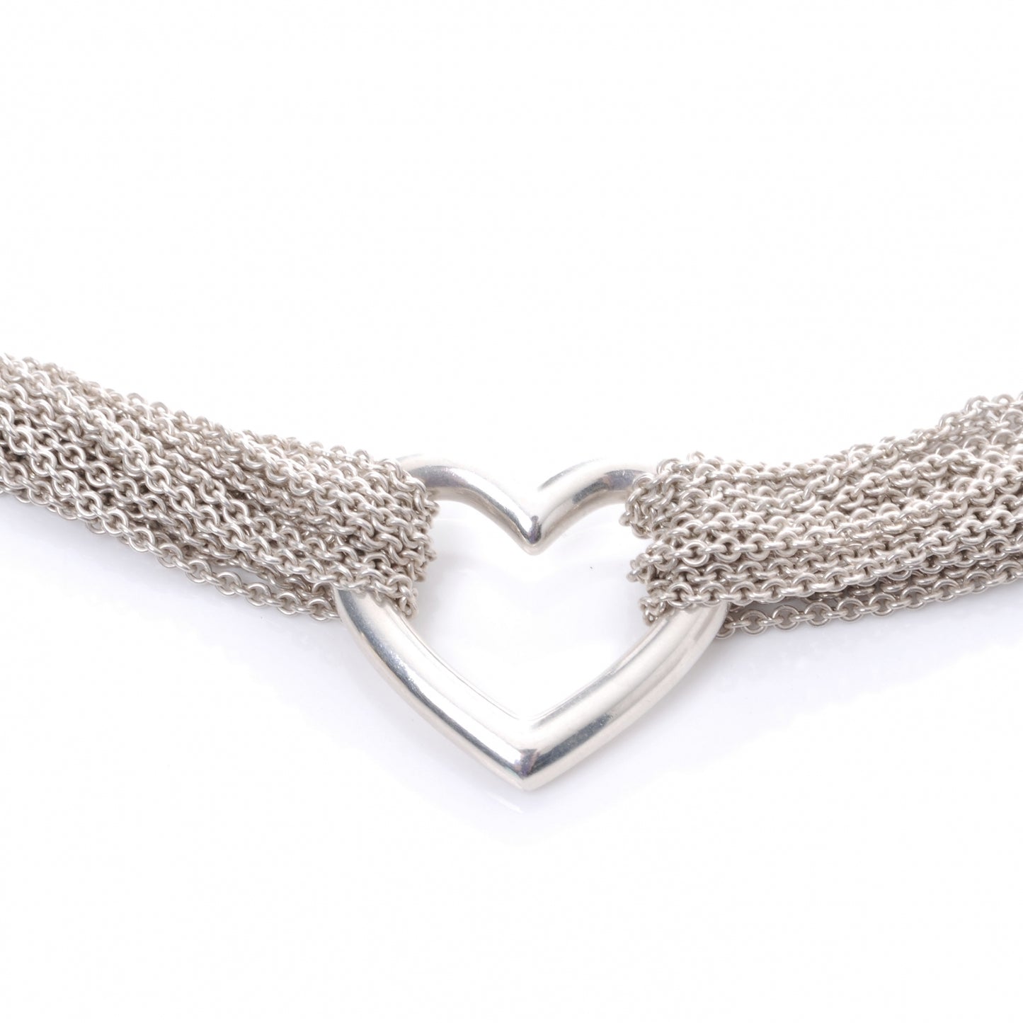 Sterling Silver Heart Multi Chain Toggle Necklace