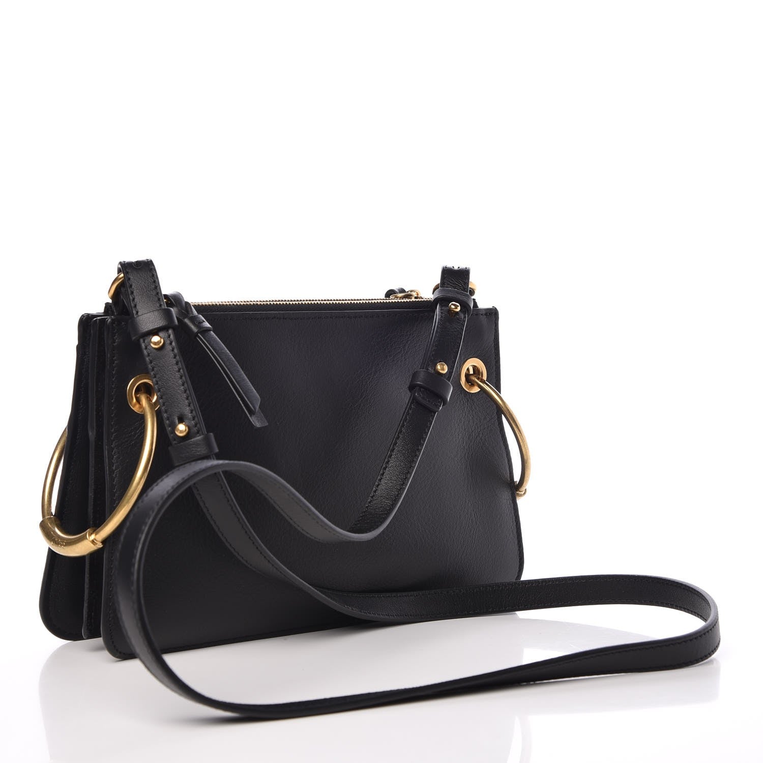 Chloe Calfskin Suede Mini Roy Bag Black 3 of 9