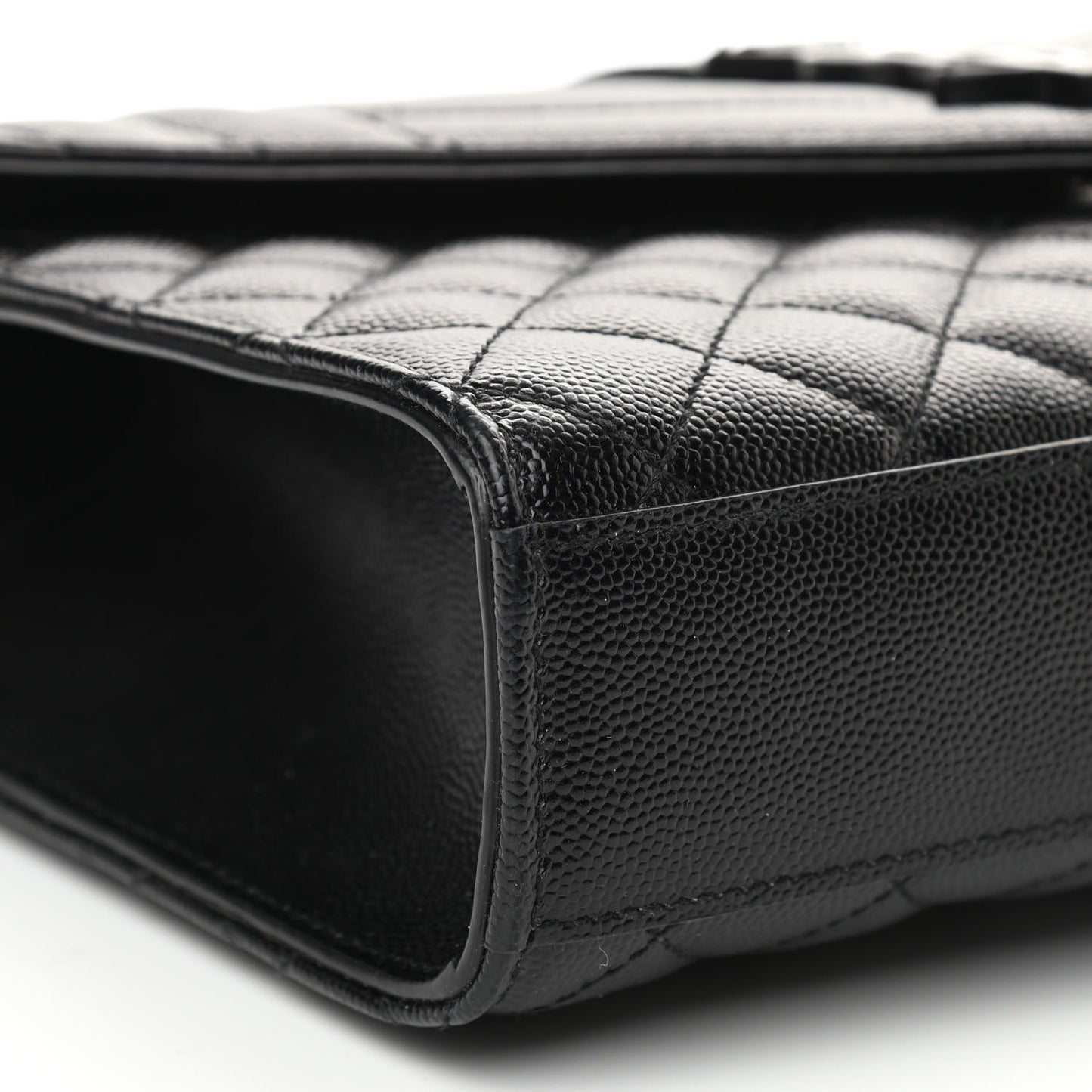 Grain De Poudre Textured Mixed Matelasse Triquilt Medium Monogram Satchel Black